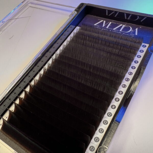 Palette d'extensions de cils Zvezda chocolat, 20 lignes mix, avec des cils flexibles et naturels, prix abordable